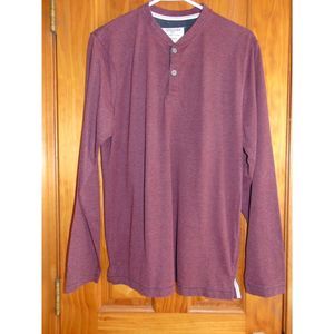 Hudson&Barrow Men's Shirt, Heathered Dark Pink, SZ Med, Long Sleeve